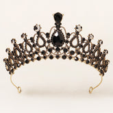 Vintage Handmade Crystal Black Quince Crown Baroque Pearl Bridal Rhinestone Tiara MyChicDress